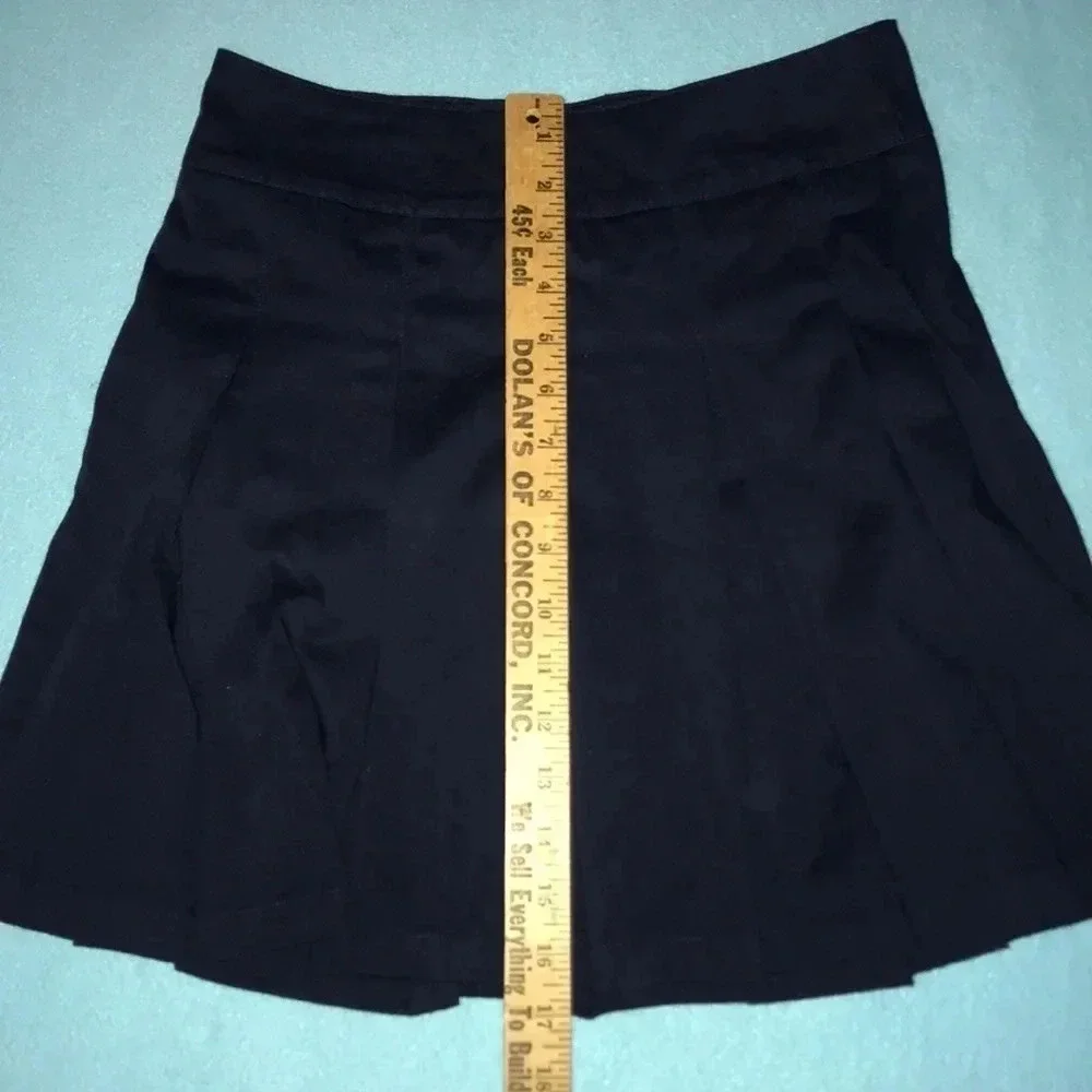 𝅺CHEROKEE uniform skort pleated adjustable waistband navy blue NWOT size 12